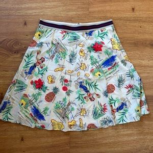 Pleated printed skirt